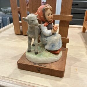 Hummel Figurine with Girl and Lamb - Multicolor